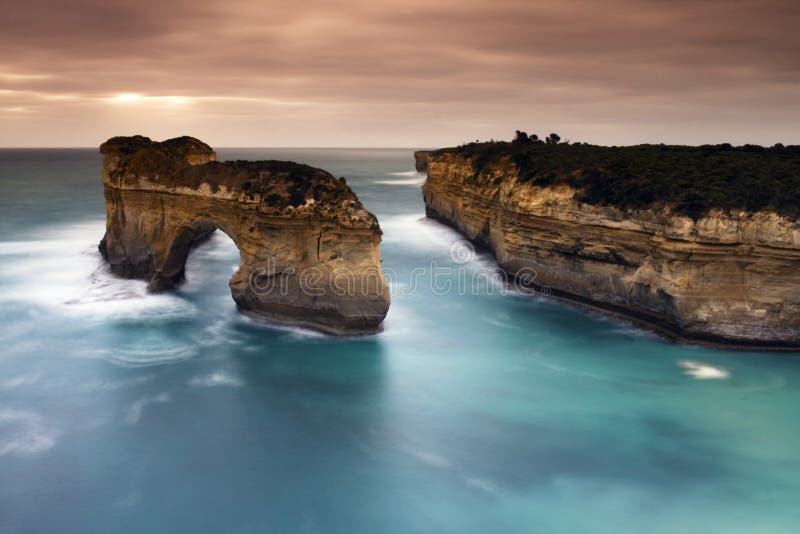 Limestone cliffs and beach at Loch Ard Gorge, Great Ocean Road, Victoria, Australia