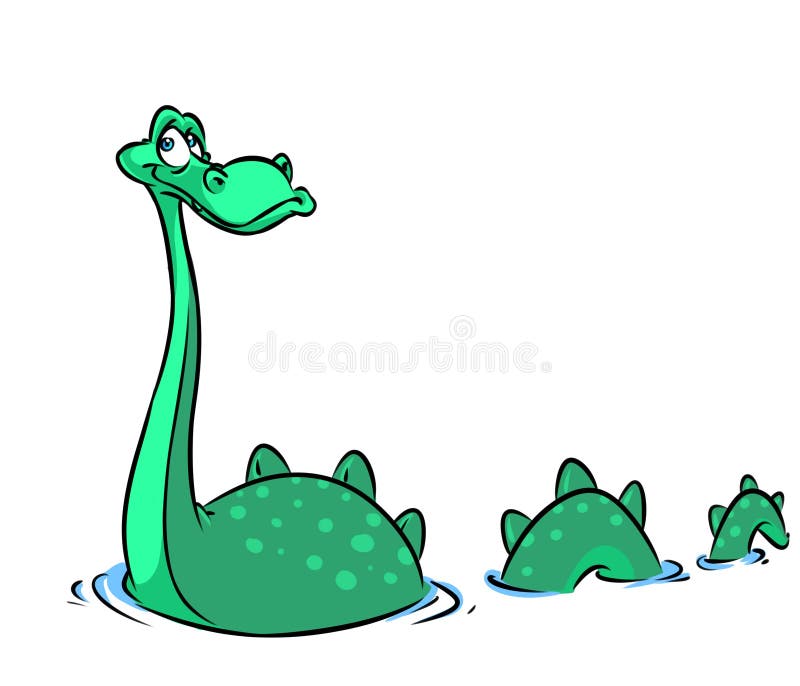 Loch Ness Monster Cartoon Illustration Stock Illustration - Illustration of  primitive, unusual: 46356102