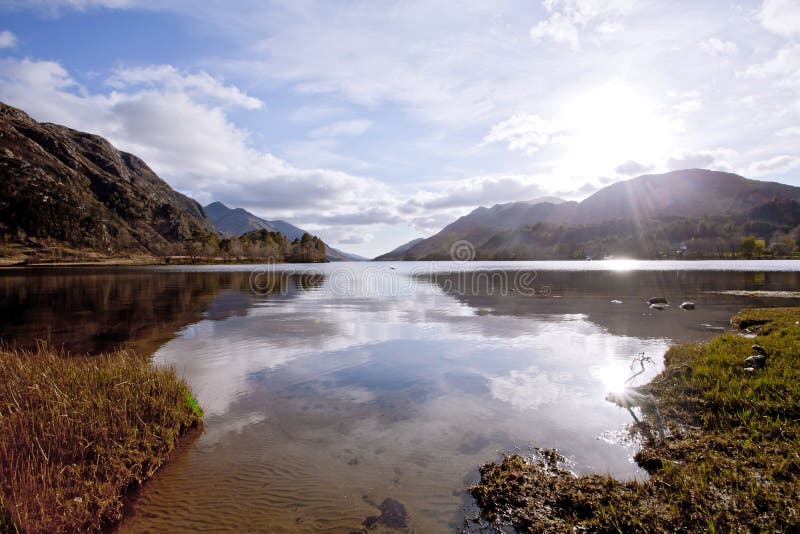 Loch Shiel Lake at Glenn Finnan Highlands Scotland