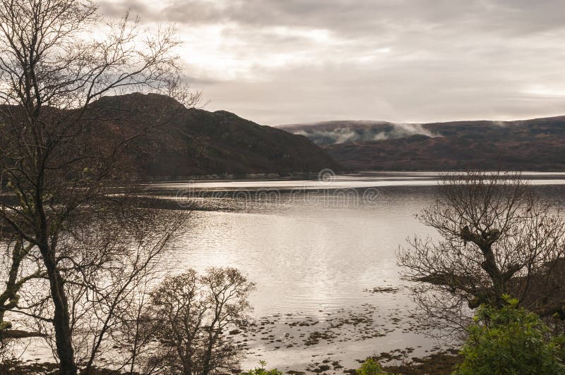 Loch Sunart from Glenborrodale. Looking out over Loch Sunart from Glennborrodale on Ardnamurchan in Lochaber, Scotland. 24 December 2017 royalty free stock photo Loch Sunart from Glenborrodale. Looking out over Loch Sunart from Glennborrodale on Ardnamurchan in Lochaber, Scotland. 24 December 2017 royalty free stock photo
