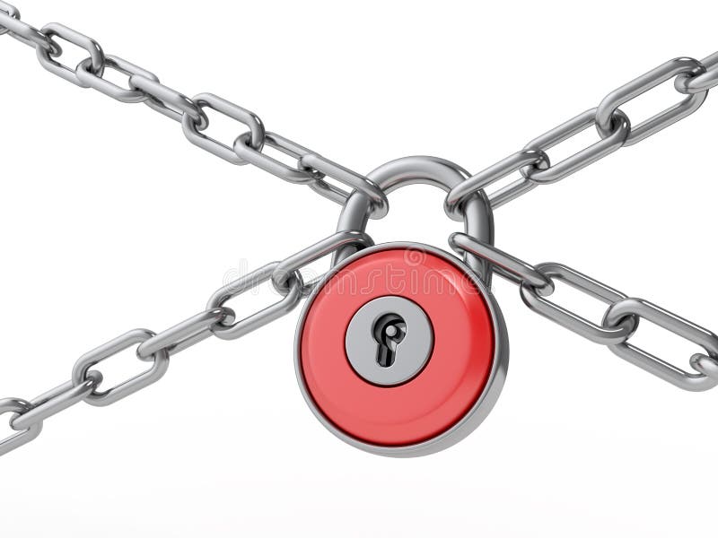 Illustration Of Metal Chain And Lock Royalty Free SVG, Cliparts, Vectors,  and Stock Illustration. Image 8977828.