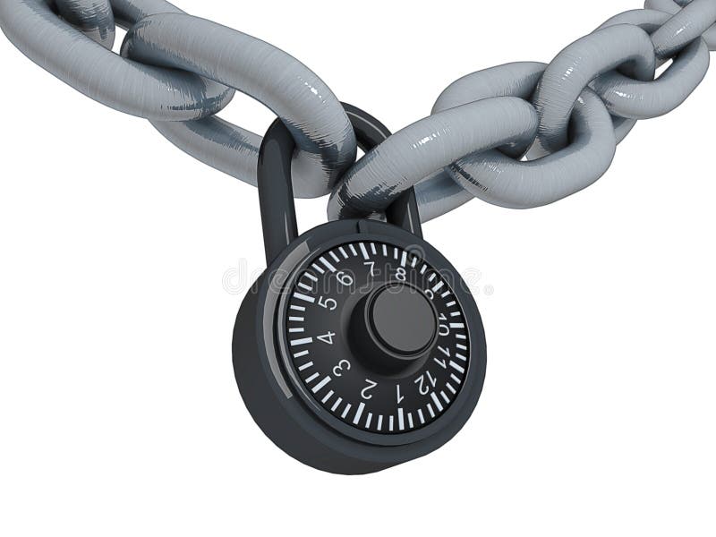 Illustration Of Metal Chain And Lock Royalty Free SVG, Cliparts, Vectors,  and Stock Illustration. Image 8977828.