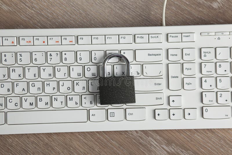 Lock on the Computer Keyboard Stock Photo Image of computer, keyboard