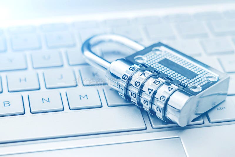 A Lock on a Computer Keyboard: Internet Security Concept Picture stock image