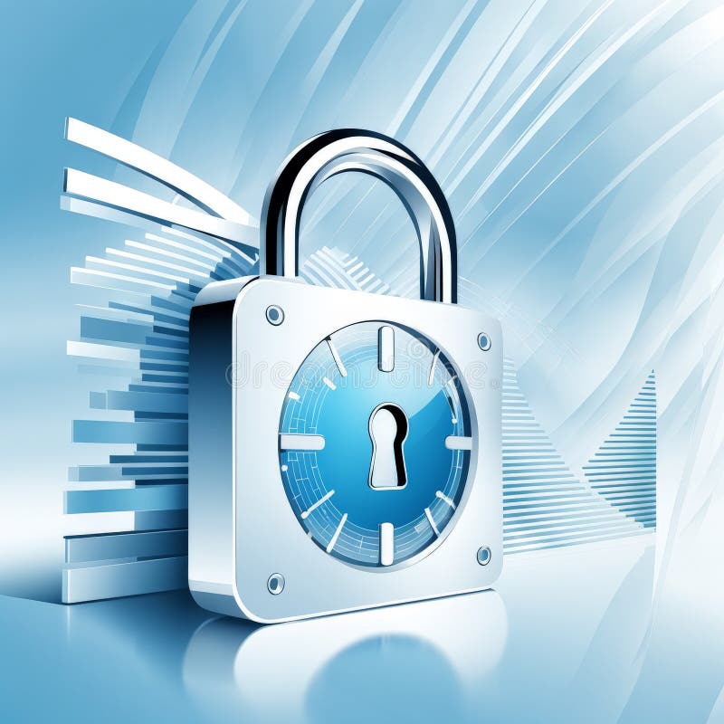 Lock on the computer keylock key royalty free illustration