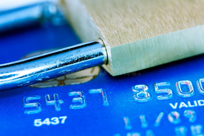 Lock and credit card stock image. Image of closed, crime 11399391