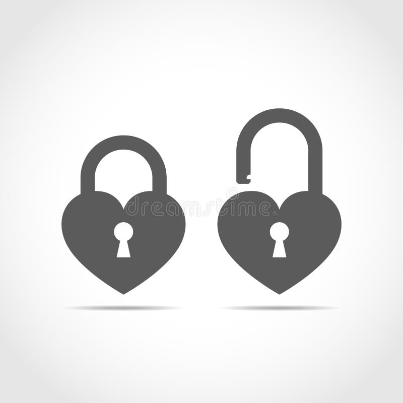 Download Lock Icon In The Shape Of The Heart. Vector Illustration ...