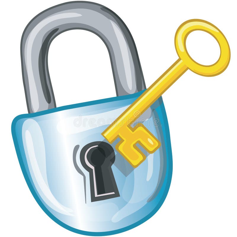 Lock and Key icon stock vector. Illustration of clip mail 355812