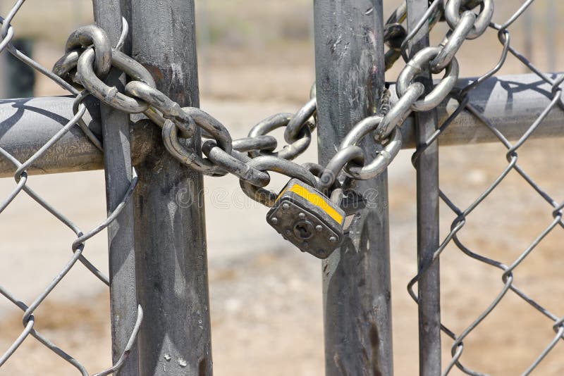 Lock on Security Gate royalty free stock photos.