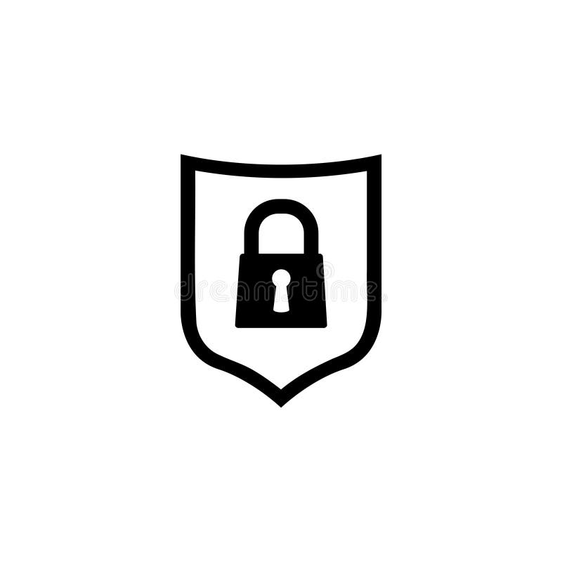Lock Shield Icon Isolated on White Background Stock Vector