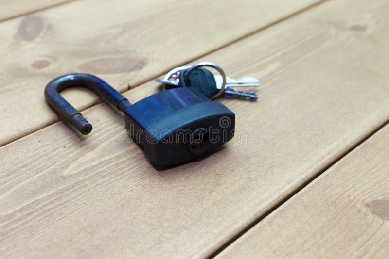 The lock on a table stock photo The lock on a table stock photo