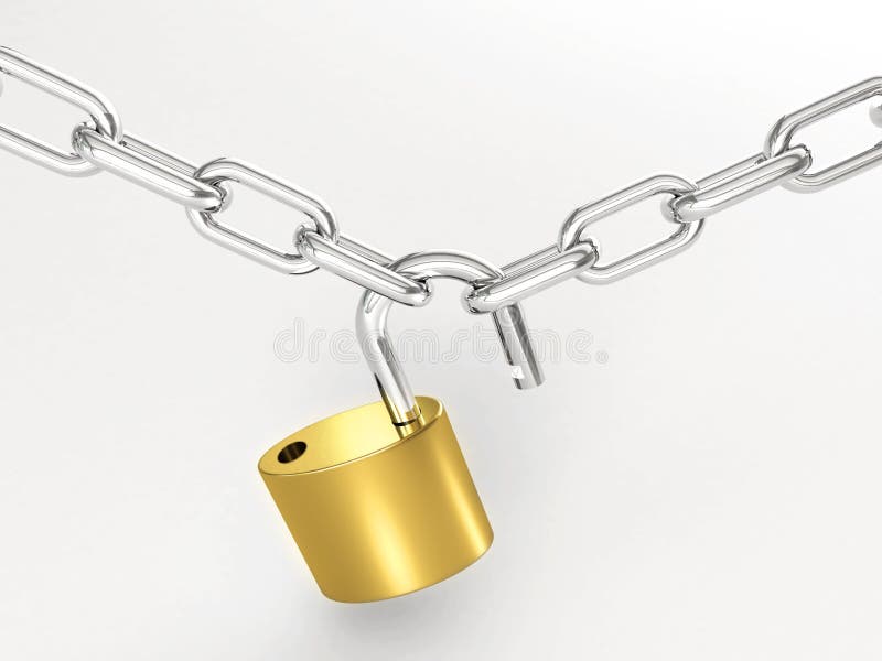 Chain cross lock stock illustration. Illustration of close 3376453