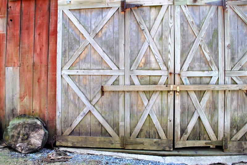 Old Barn Half Open Door Stock Photo 1007441737