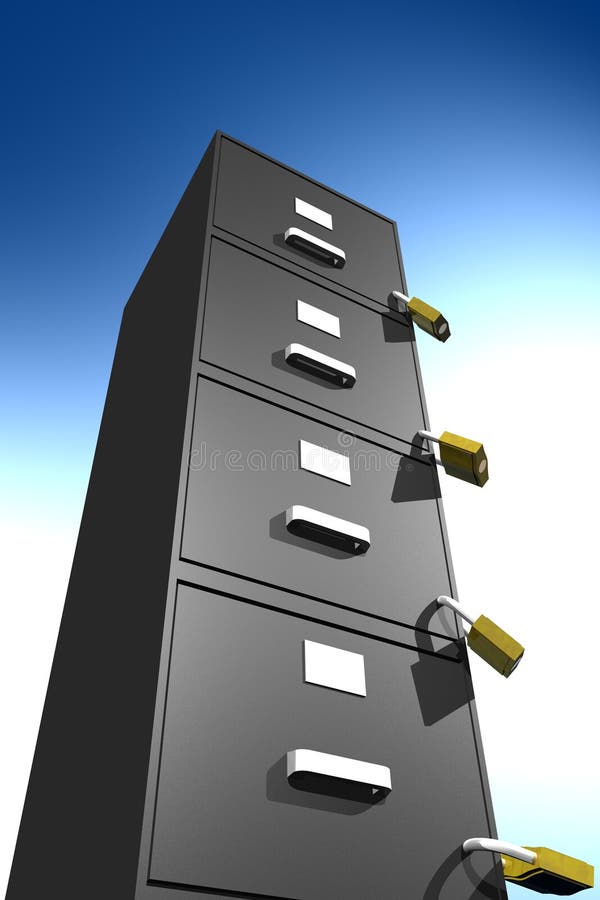 Locked File Cabinet (3D) Royalty Free Stock Photo - Image 