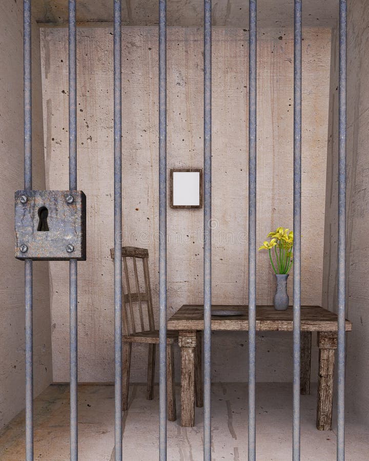 Locked prison cell royalty free illustration Locked prison cell royalty free illustration