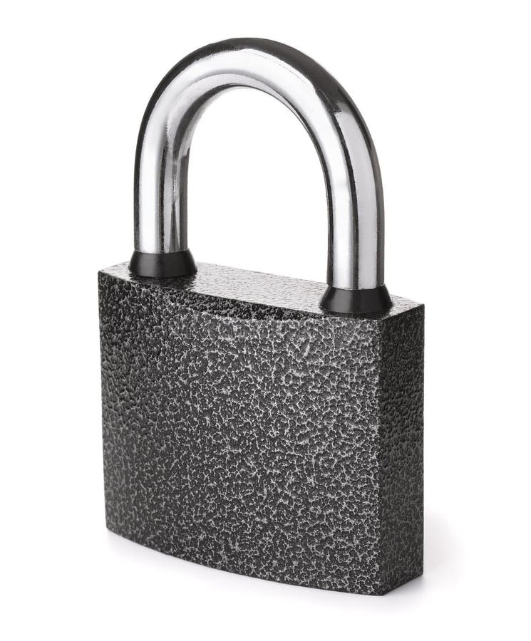 Locked steel padlock