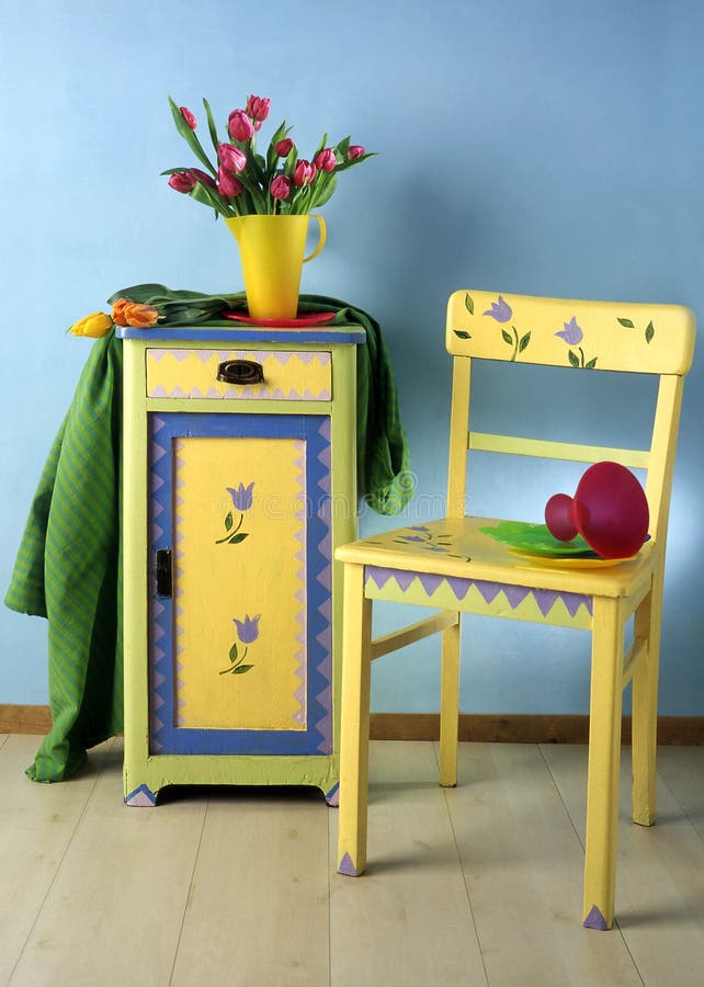 Locker and chair