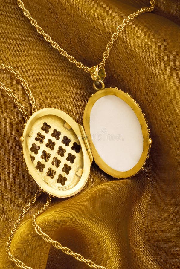 Gold locket on a chain. Gold locket on a chain