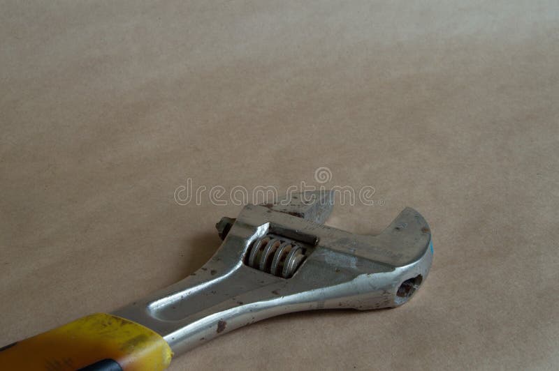 Old Rusted Adjustable Wrench in a Hand Stock Photo Image of construction, equipment 26361246