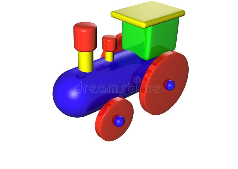 Trem De Madeira Do Brinquedo Nos Trilhos Ilustração Stock - Ilustração de  carros, divertimento: 24641003