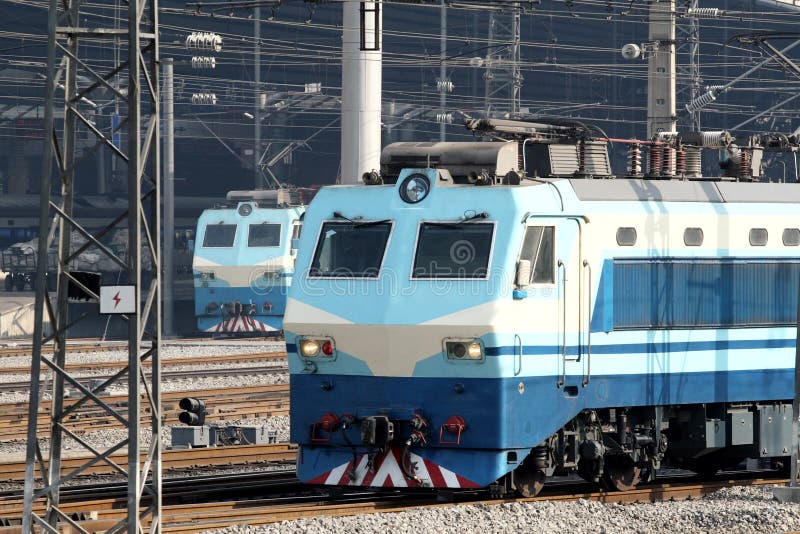 Locomotiva elettrica fotografia stock libera da diritti Locomotiva elettrica fotografia stock libera da diritti