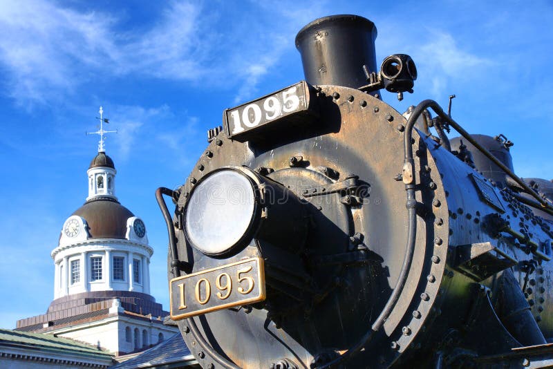 Locomotiva storica delle ferrovie pacifiche canadesi in Kingston Ontari