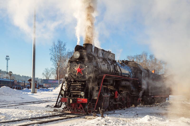 Locomotiva a vapore sortavala in immagine stock libera da diritti