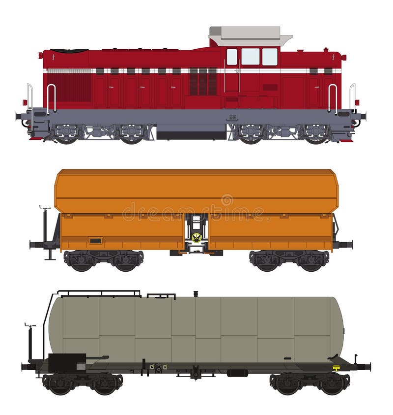 Diesel Locomotive Abstract Drawing Color Stock Illustration ...