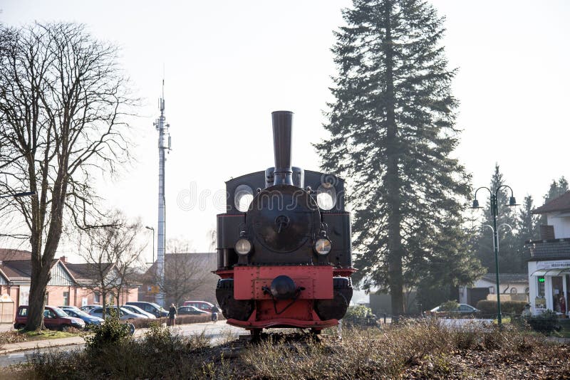 Locomotive à vapeur dans Bruchhausen-Vilsen, Allemagne - Februar 2 2018 photographie stock Locomotive à vapeur dans Bruchhausen-Vilsen, Allemagne - Februar 2 2018 photographie stock