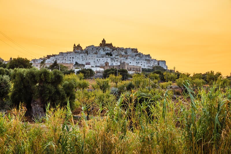 View Of Locorotondo During Sunset - Bari, Apulia, Italy, Europe. View Of Locorotondo During Sunset - Bari, Apulia, Italy, Europe