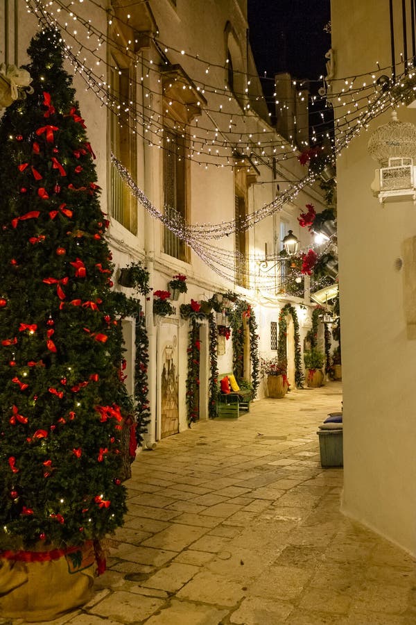 Locorotondo Town at Christmas Stock Image - Image of corner, peaceful ...