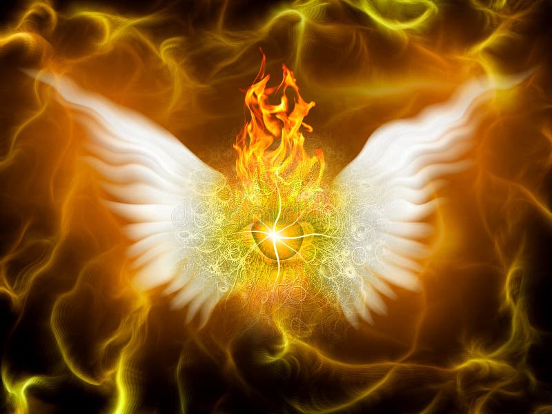 Surreal painting. Burning eye with wings. Flaming background. Human elements were created with 3D software and are not from any actual human likenesses. Surreal painting. Burning eye with wings. Flaming background. Human elements were created with 3D software and are not from any actual human likenesses.