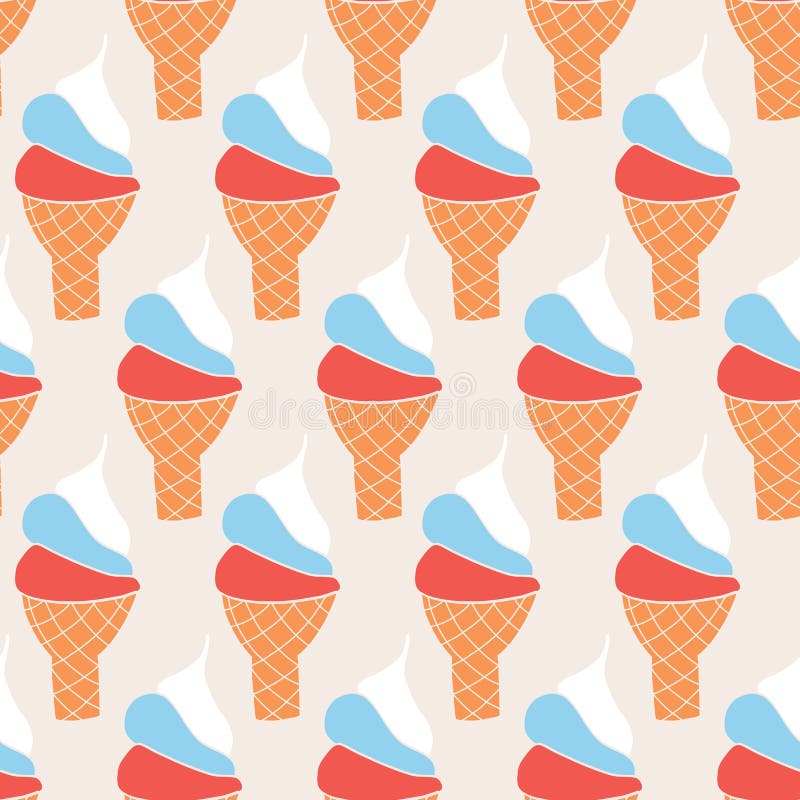 Lody konusuje rocznika bezszwowego wektorowego tło ilustracja wektor Lody konusuje rocznika bezszwowego wektorowego tło ilustracja wektor