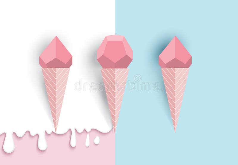 Lody kukurydzany pomysł, geometryczny, papierowy sztuka styl z pastelem, ilustracji Lody kukurydzany pomysł, geometryczny, papierowy sztuka styl z pastelem, ilustracji