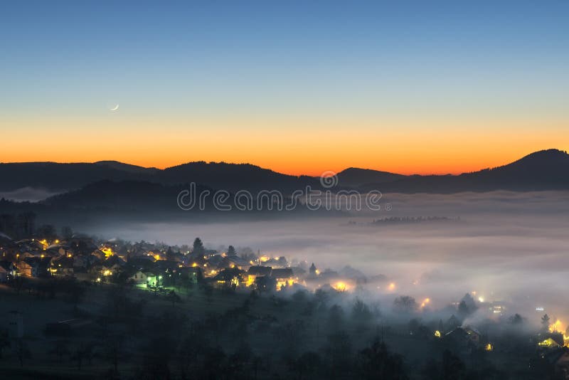 Loffenau, fog, landscape