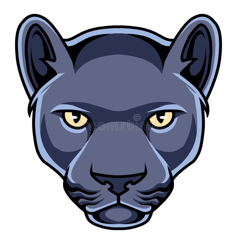 Pantera cabeça de gato preto mascote logotipo da equipe de jogos