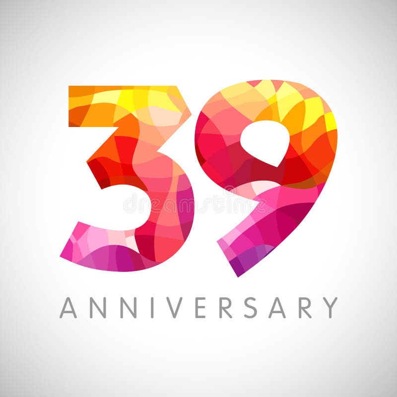 Design do ícone do logotipo número 39, número do logotipo do 39º  aniversário, aniversário 39
