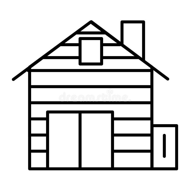 Log cabin thin line icon. Lining cottage vector illustration isolated on white. House outline style design, designed for