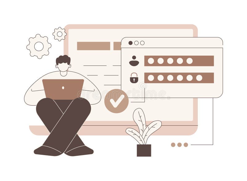 Log in isolated cartoon vector illustrations. Man with laptop upgrades professional software, change tariff plan in application, modern IT technology, program download vector cartoon. Online account log vectors