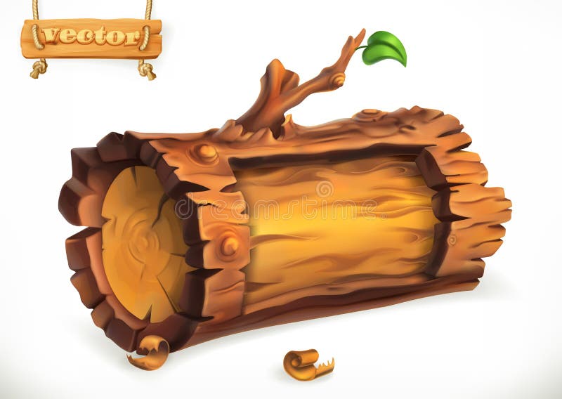 Log, sinal de madeira Engrena o ícone ilustração stock Log, sinal de madeira Engrena o ícone ilustração stock