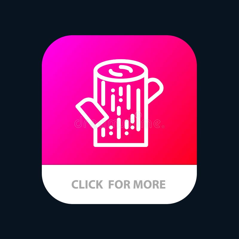 Log, Timber, Wood Mobile App Button. Android and IOS Line Version stock illustration