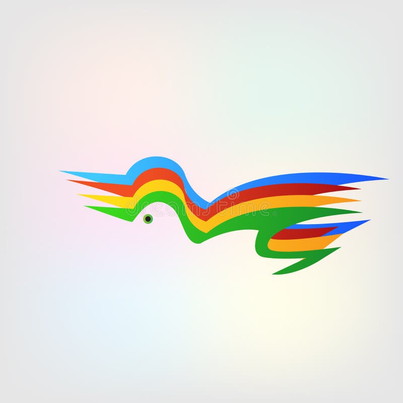 Loga abstrakcjonistycznego kolorowego ptasiego tła wektorowy projekt royalty ilustracja Loga abstrakcjonistycznego kolorowego ptasiego tła wektorowy projekt royalty ilustracja