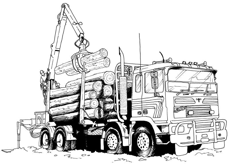Logging Truck Stock Illustration Illustration Of Line 970402