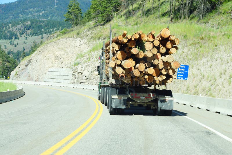 Logging Truck on Mountain Highway Stock Image Image of truck