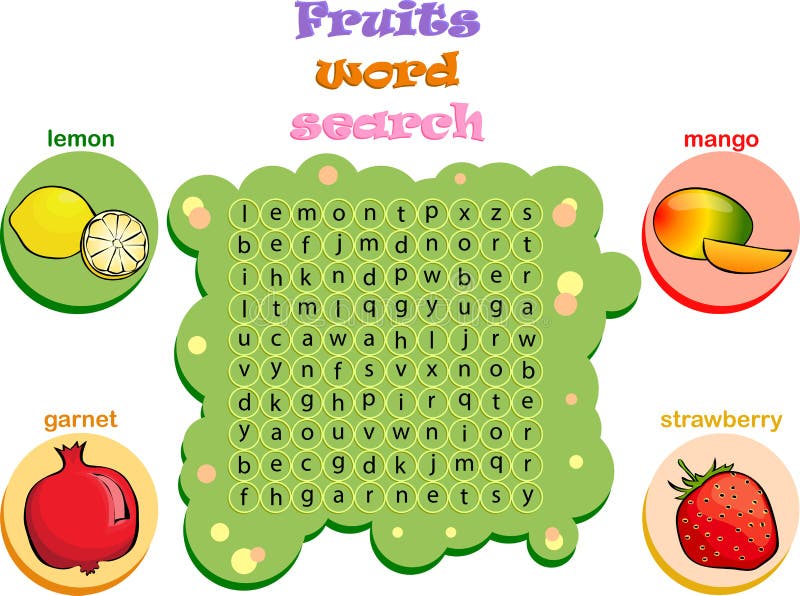 Logic game for learning English. Find the hidden words by vertical or horizontal lines