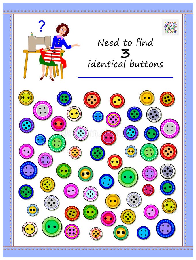Logic Puzzle Game for Children and Adults. Need To Find Three