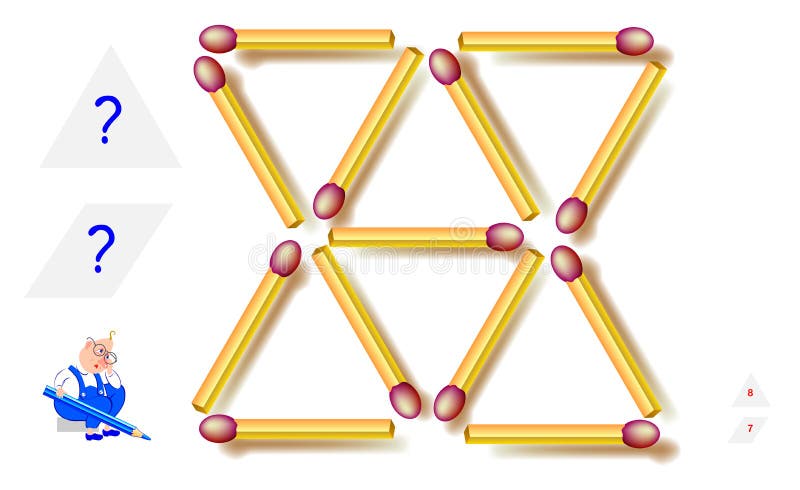 Logic Puzzle Game with Matches. Need To Move only 1 Matchstick To Make  Equation Correct. Solve Mathematical Example Stock Vector - Illustration of  exercise, logical: 161808143