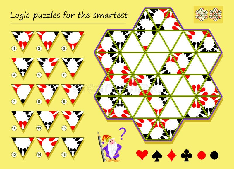 Logic puzzle game for smartest. Need to find the correct places for remaining triangles and draw them.