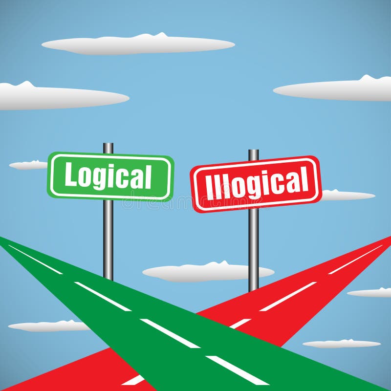 Logical and illogical royalty free illustration