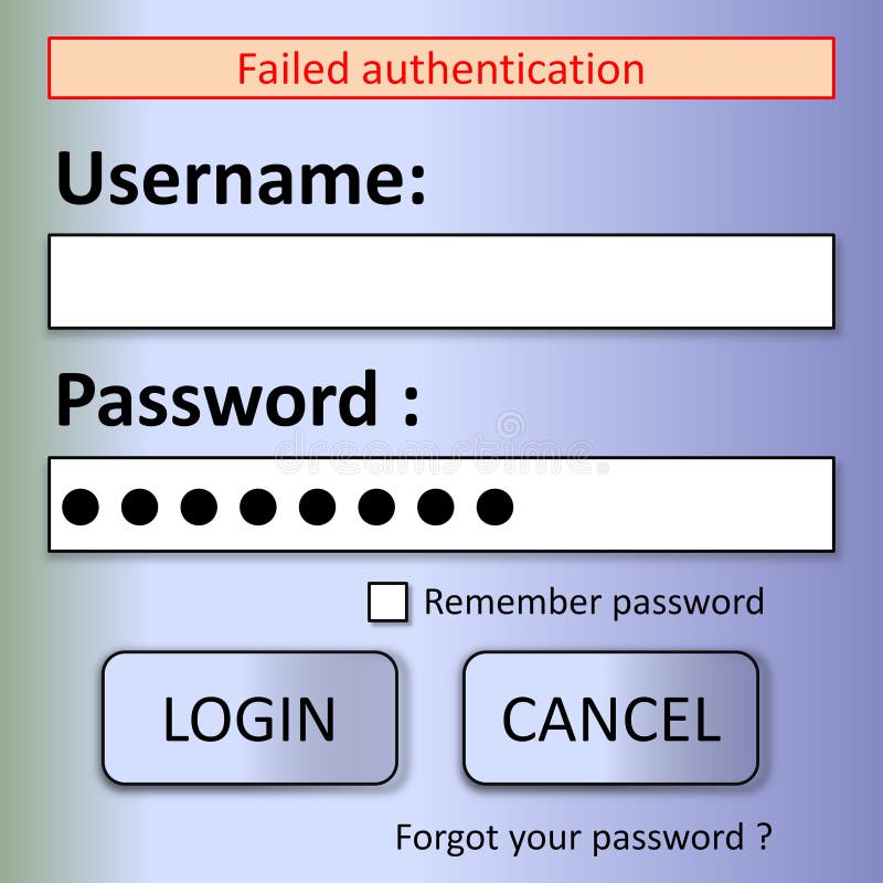 Failed invalid password